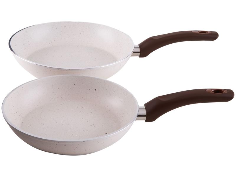 Conjunto de Frigideiras Brinox de Alumínio Ceramic Life Optima Vanilla 2 Peças Conjunto de Frigideiras Brinox de Alumínio Ceramic Life Optima Vanilla 2 Peças