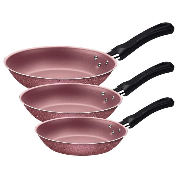 Conjunto de Frigideiras Caribe 3 Peças Rose Gold Antiaderente Baquelite Tramontina Imagem de Conjunto de Frigideiras Caribe 3 Peças Rose Gold Antiaderente Baquelite Tramontina
