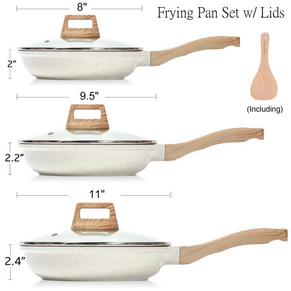 Imagem de Conjunto de frigideiras ESLITE LIFE com tampas, conjunto de frigideiras antiaderentes, panelas de omelete de ovo, utensílios de cozinha com revestimen