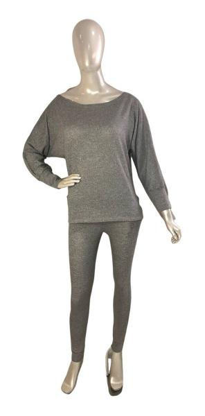 Imagem de Conjunto De Frio Feminino Blusa Canoa Calça Comfy - Lanzinha