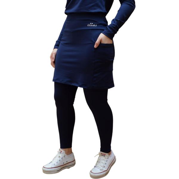 Imagem de Conjunto De Frio Térmico Calça Saia Interno Peluciada Uv+ Roupa Fitness Evangélica Inverno