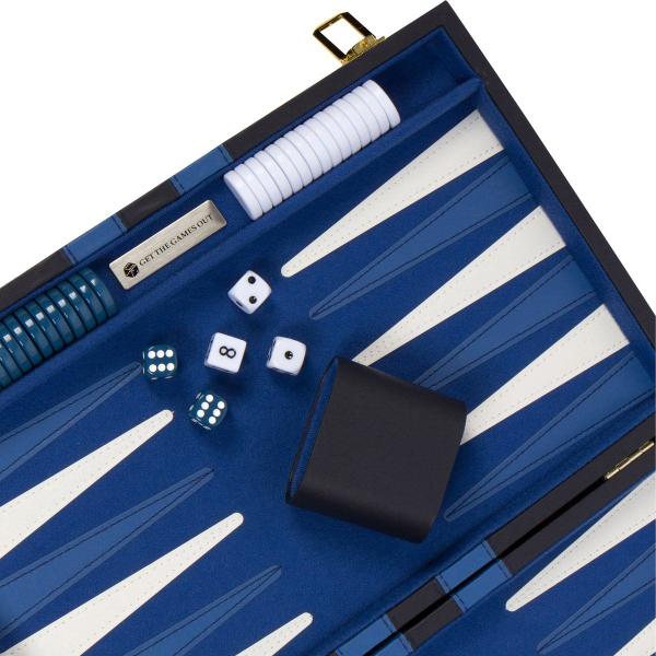 Imagem de Conjunto de gamão Get The Games Out Top Travel Size Blue