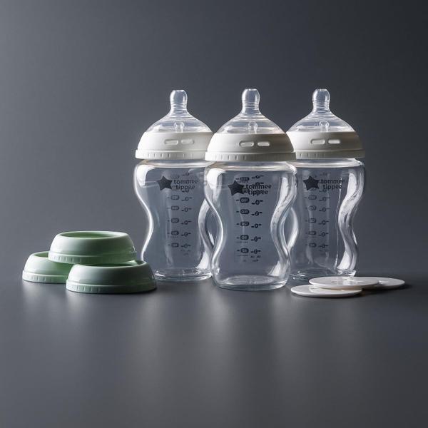 Imagem de Conjunto de garrafas Tommee Tippee Natural Start Glass 270 ml 3 unidades