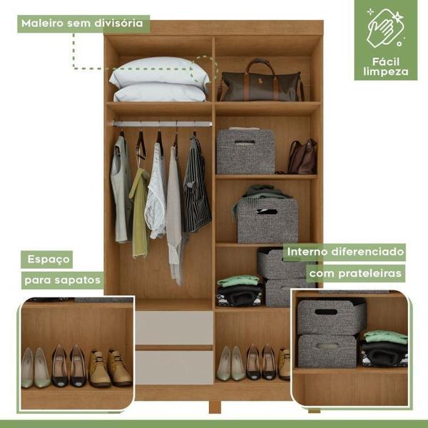 Conjunto de Guarda-Roupa 4 Portas 2 Gavetas Zeus com Espelho e com Pése Cômoda Toronto Amêndoa Clean/Off White - Móveis Lopas Imagem de Conjunto de Guarda-Roupa 4 Portas 2 Gavetas Zeus com Espelho e com Pése Cômoda Toronto Amêndoa Clean/Off White