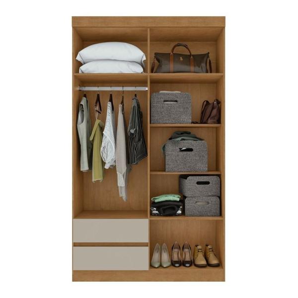 Conjunto de Guarda-Roupa 4 Portas 2 Gavetas Zeus com Espelho e com Pése Cômoda Toronto Amêndoa Clean/Off White - Móveis Lopas Imagem de Conjunto de Guarda-Roupa 4 Portas 2 Gavetas Zeus com Espelho e com Pése Cômoda Toronto Amêndoa Clean/Off White