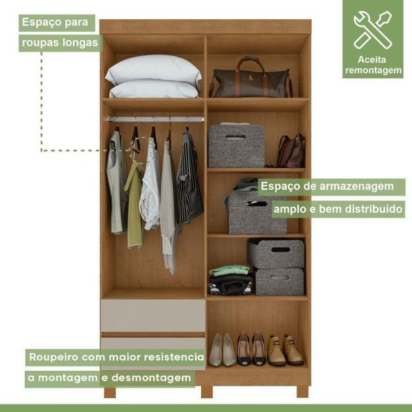 Conjunto de Guarda-Roupa 4 Portas 2 Gavetas Zeus com Espelho e com Pése Cômoda Toronto Amêndoa Clean/Off White - Móveis Lopas Imagem de Conjunto de Guarda-Roupa 4 Portas 2 Gavetas Zeus com Espelho e com Pése Cômoda Toronto Amêndoa Clean/Off White
