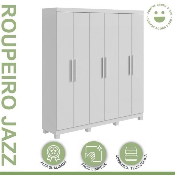 Imagem de Conjunto de Guarda-roupa 6 Portas com Pés Jazz e Cômoda Toronto