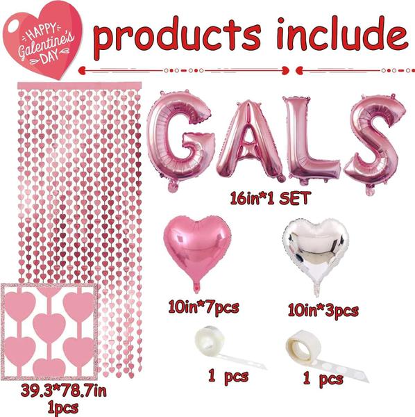 Imagem de Conjunto de guirlandas de balões de decoração Be My Galentine's Day Theme