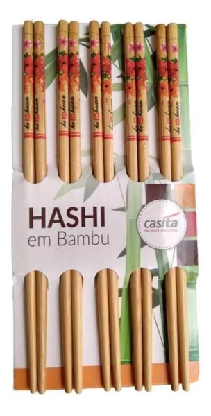 Imagem de Conjunto de hashi em bambu com 10 pecas