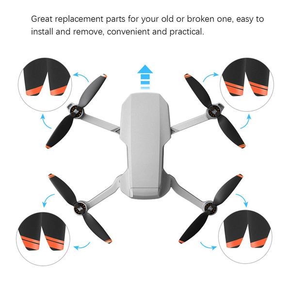 Imagem de Conjunto de hélices de drone Dilwe para DJI Mavic Mini 2 (laranja)