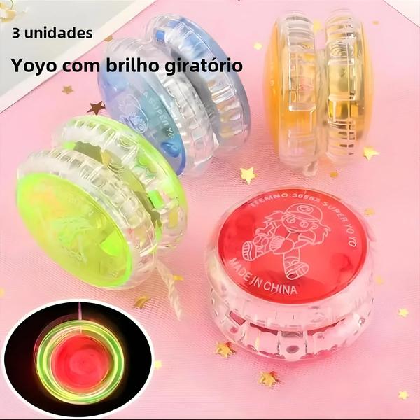 Imagem de Conjunto de Ioiô Luminoso para Crianças - Brinquedo Infantil com Linha de Tração