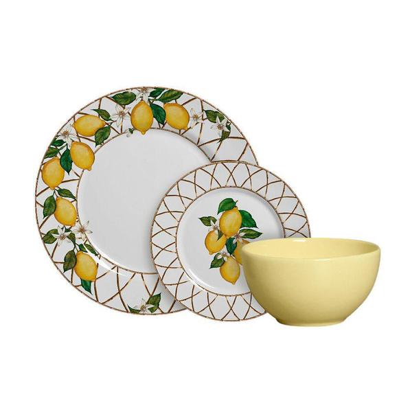 Imagem de Conjunto De Jantar Cerâmica 12 Peças Limão Siciliano