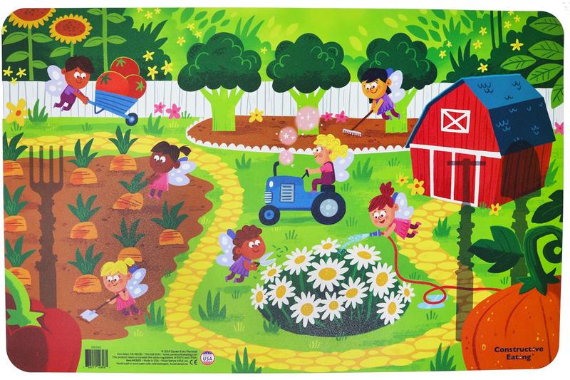 Imagem de Conjunto de jantar Constructive Eating Garden Fairy com prato, tapete americano