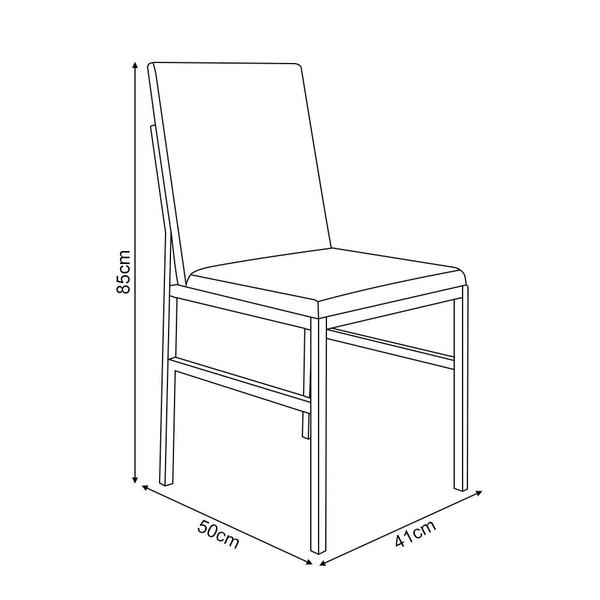 Imagem de Conjunto de Jantar Mesa Mônaco 90cm Tampo Branco com 4 Cadeiras Pretas Base Cobre