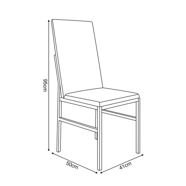 Imagem de Conjunto de Jantar Mesa Mônaco Premium 90cm Imbuia com 4 Cadeiras Estofadas Pretas Base Cobre