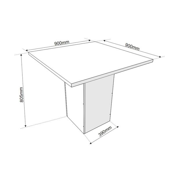 Imagem de Conjunto de Jantar Mesa Quadrada Olimpia com 4 Cadeiras Dalas Mel/Blonde/Bombom