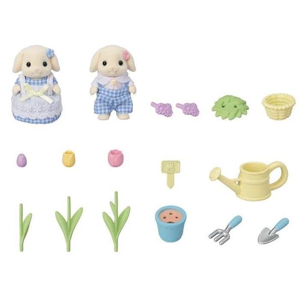 Imagem de Conjunto de Jardinagem Irmã e Irmão Coelhos Floral - Sylvanian Families - Epoch 5736 