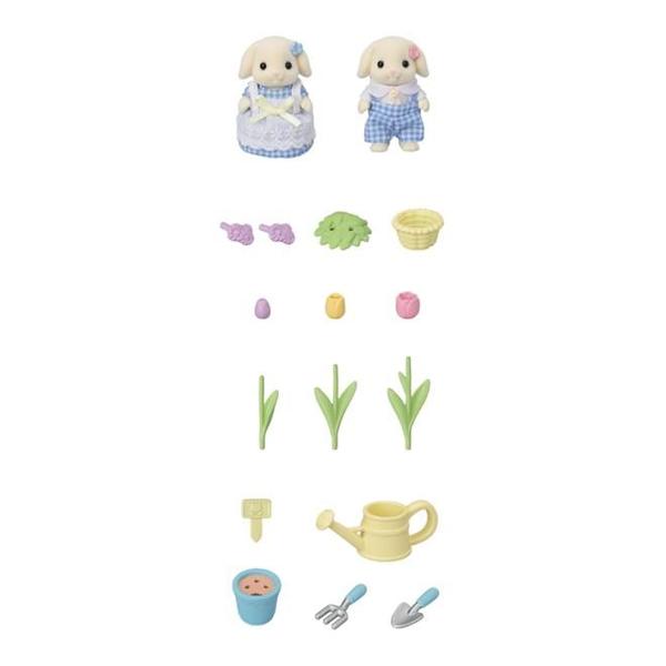 Imagem de Conjunto De Jardinagem - Irma & Irmao Coelhos Flor - Sylvanian Families