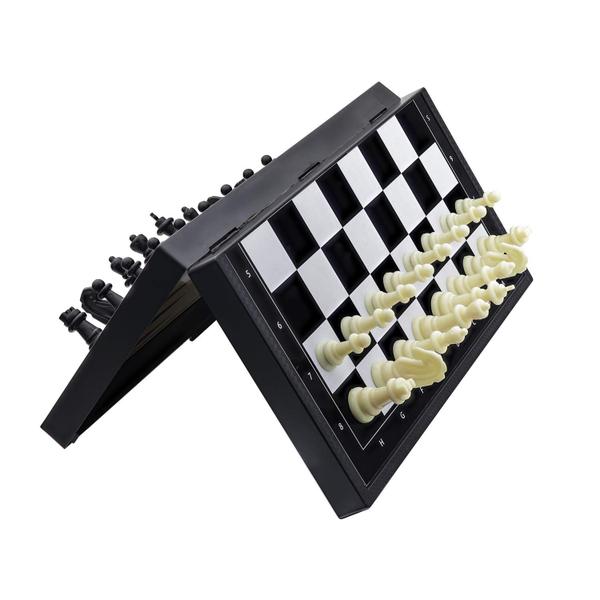 Imagem de Conjunto de jogos de tabuleiro BUYESS 5 em 1 Magnetic Checkers & Dominoes