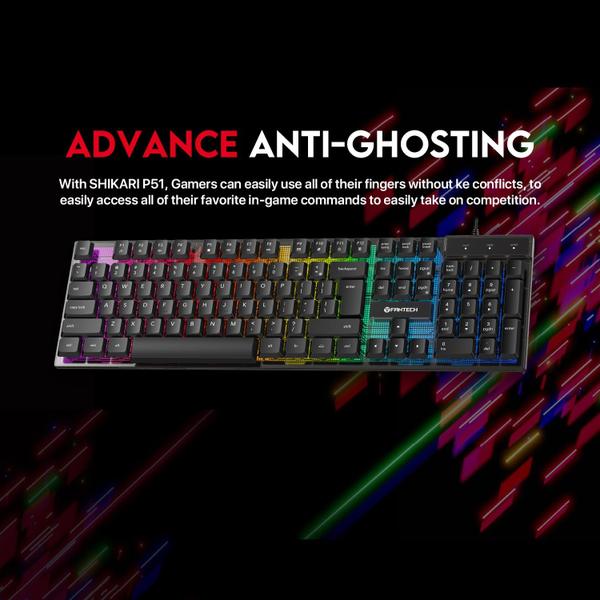 Imagem de Conjunto de jogos FANTECH P51S Teclado Mouse Fone de ouvido Stand Pad RGB