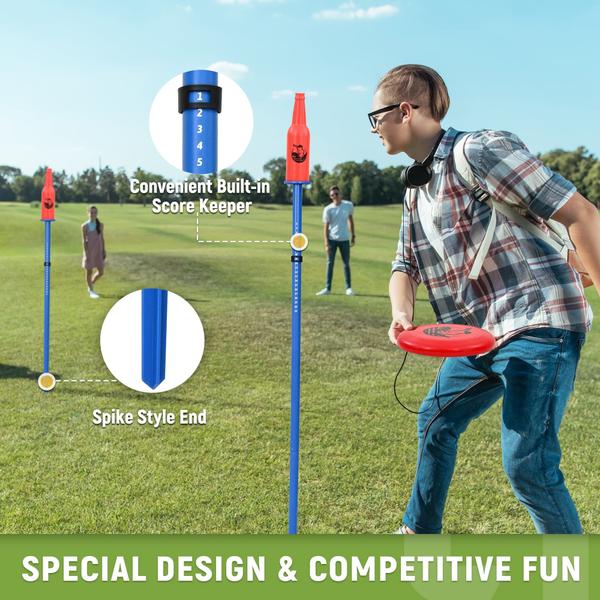 Imagem de Conjunto de jogos Flying Disc Ropoda Outdoor Games com poste mais grosso