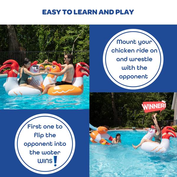 Imagem de Conjunto de jogos inflável Pool Float Chicken Fight com 2 passeios