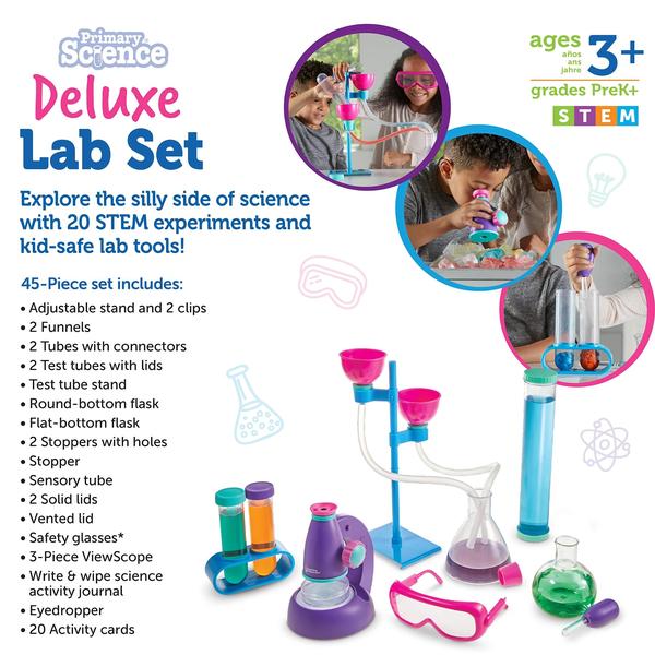 Imagem de Conjunto de laboratório Science Kit Learning Resources Primary Science Deluxe rosa - 45 peças, para maiores de 3 anos