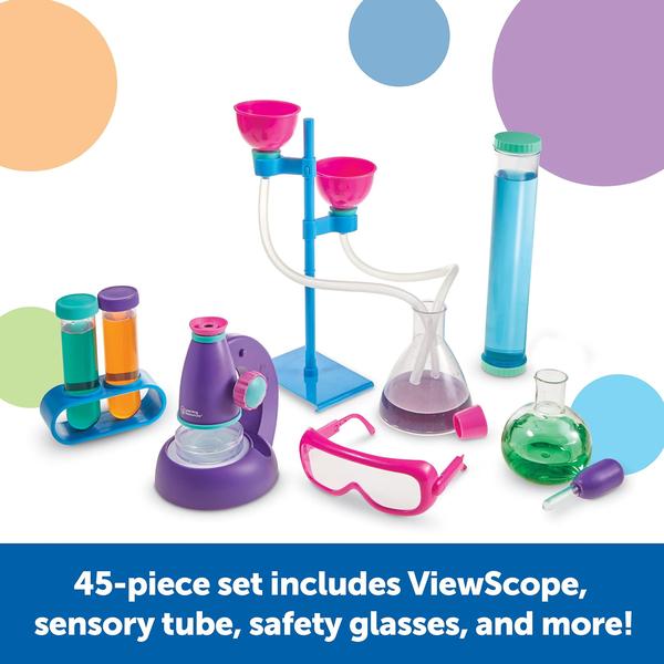 Imagem de Conjunto de laboratório Science Kit Learning Resources Primary Science Deluxe rosa - 45 peças, para maiores de 3 anos