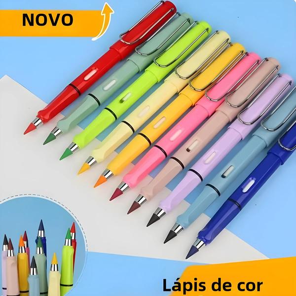 Imagem de Conjunto De Lápis Mágicos Apagáveis Coloridos, Cabeças Substituíveis Ecológicas, 12 Peças, Desenho