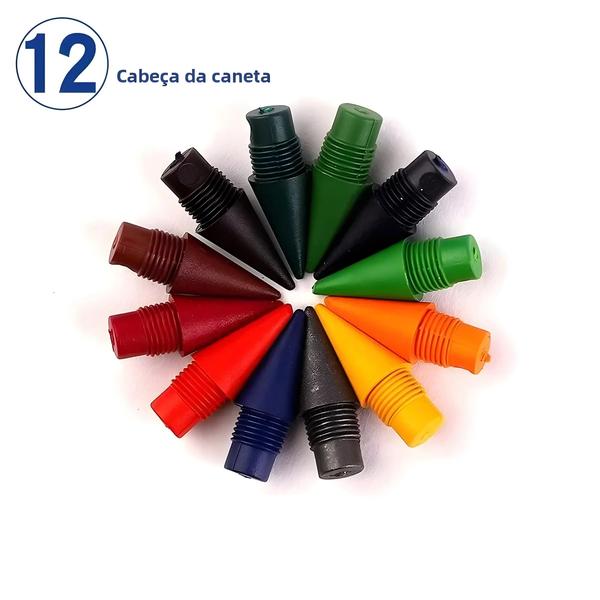 Imagem de Conjunto De Lápis Mágicos Apagáveis Coloridos, Cabeças Substituíveis Ecológicas, 12 Peças, Desenho