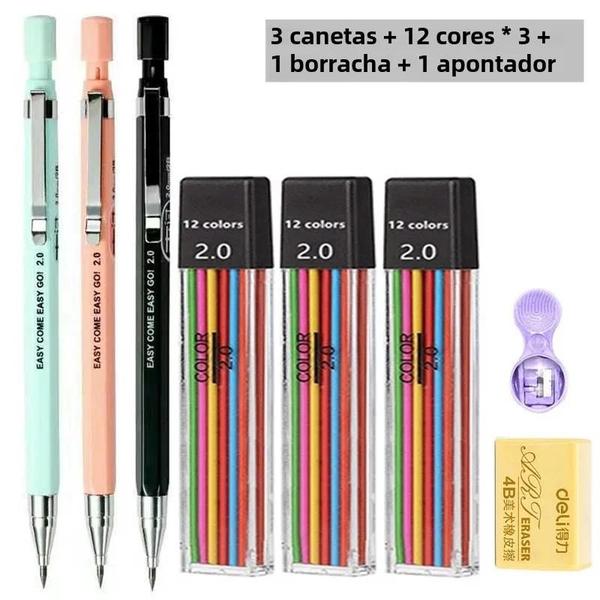 Conjunto de Lápis Mecânico 2mm 2B - Recarga de Chumbo para Desenho e Esboço Imagem de Conjunto de Lápis Mecânico 2mm 2B - Recarga de Chumbo para Desenho e Esboço