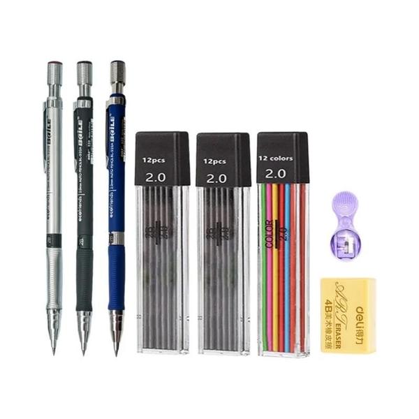 Conjunto de Lápis Mecânico 2mm 2B - Recarga de Chumbo para Desenho e Esboço Imagem de Conjunto de Lápis Mecânico 2mm 2B - Recarga de Chumbo para Desenho e Esboço