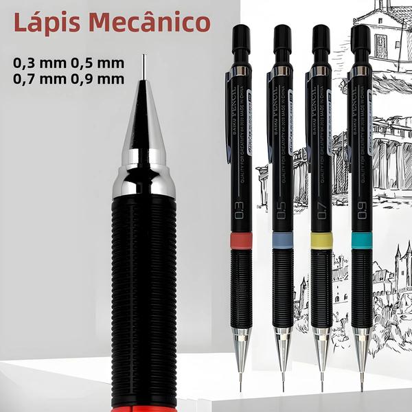 Imagem de Conjunto De Lápis Mecânico De 0,3 Mm 0,5 Mm 0,7 Mm 0,9 Mm Com Hastes De Recarga, Cabos Substituíveis