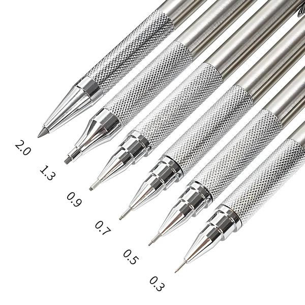 Conjunto de Lápis Mecânicos de Metal (0,3-2,0mm) - Para Desenho, Pintura e Escola Imagem de Conjunto de Lápis Mecânicos de Metal (0,3-2,0mm) - Para Desenho, Pintura e Escola