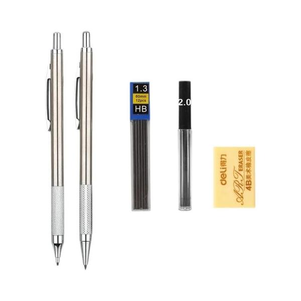 Conjunto de Lápis Mecânicos de Metal (0,3-2,0mm) - Para Desenho, Pintura e Escola Imagem de Conjunto de Lápis Mecânicos de Metal (0,3-2,0mm) - Para Desenho, Pintura e Escola