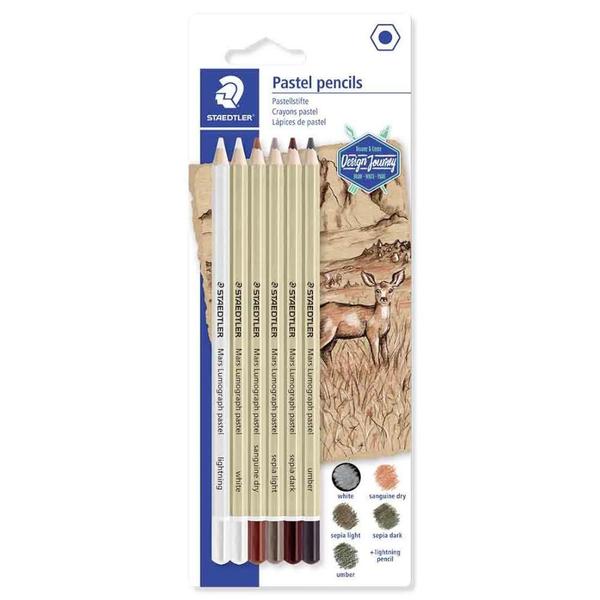 Imagem de Conjunto De Lápis Staedtler Mars Lumograph Pastel 6 Peças