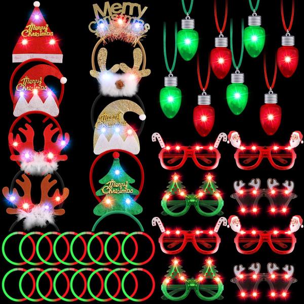 Imagem de Conjunto de lembrancinhas de festa de Natal Hiboom 40 unidades Light Up para crianças