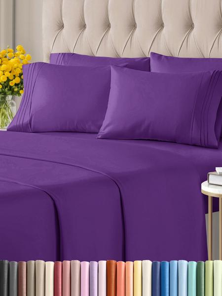 Imagem de Conjunto de lençóis CGK Unlimited Queen Purple 6 peças