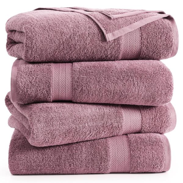 Imagem de Conjunto de lençóis de banho LANE LINEN 100% algodão Wishful Mauve x4 35x66cm