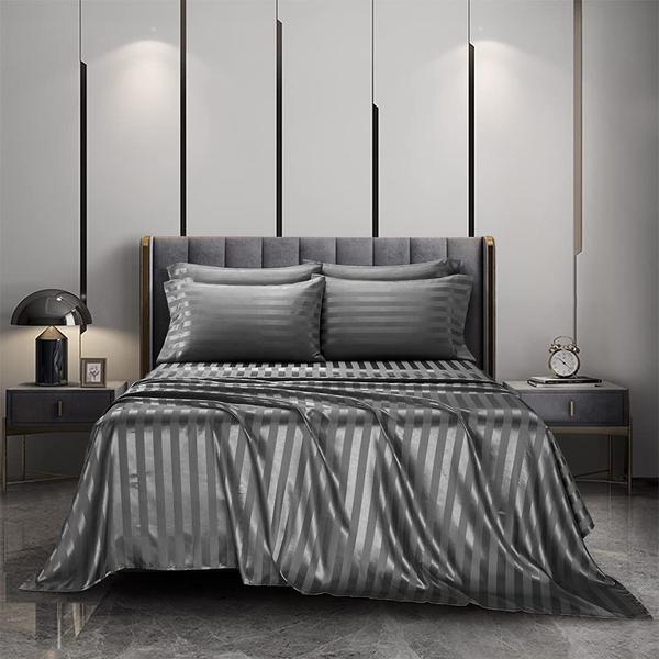 Imagem de Conjunto de lençóis de cama AiMay Satin Italian Style, 6 peças queen size