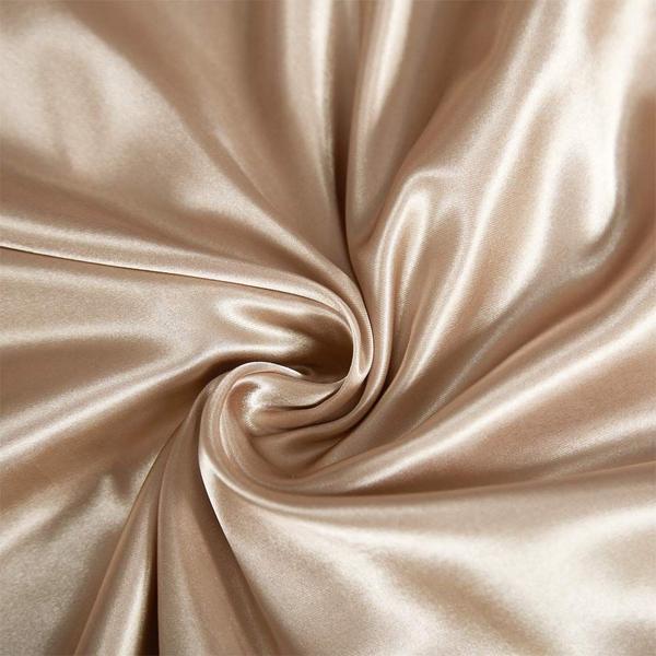 Imagem de Conjunto de lençóis de cama AiMay Satin Queen Taupe com bolso profundo