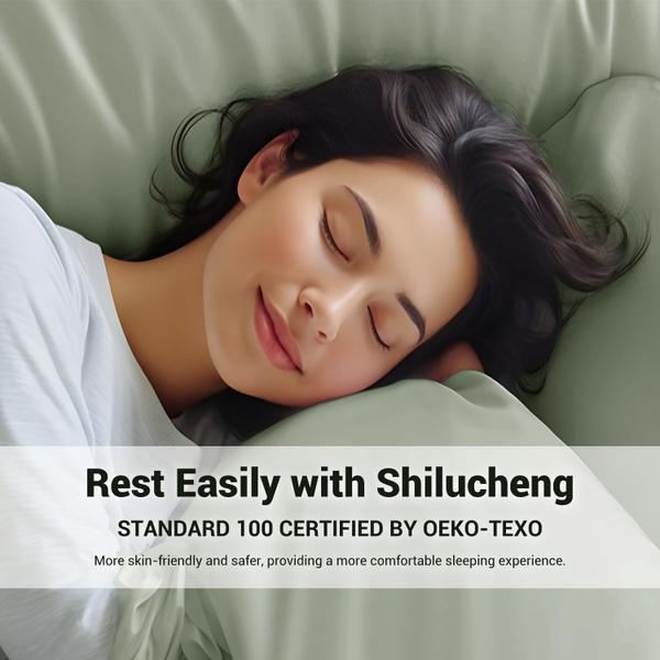 Imagem de Conjunto de lençóis de cama Shilucheng Cooling Breathable Bamboo King Siz