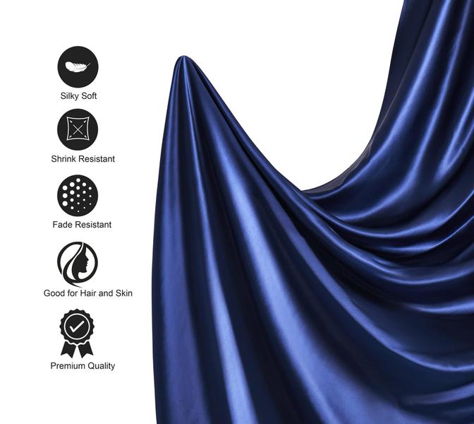 Imagem de Conjunto de lençóis de cetim Lanest Housing Silk Satin King Navy Blue