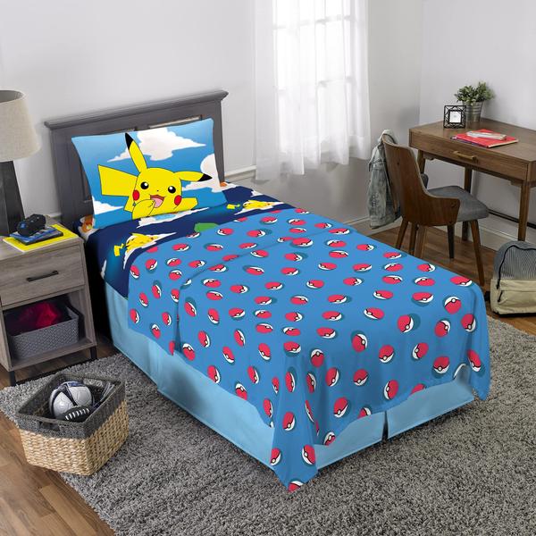 Imagem de Conjunto de lençóis Franco Pokémon Anime Kids Twin Microfiber