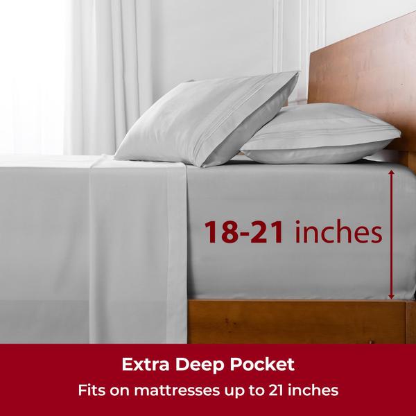 Imagem de Conjunto de lençóis Mellanni Extra Deep Pocket King Size 4 peças