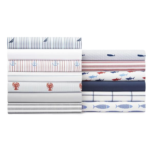 Imagem de Conjunto de lençóis Nautica Cotton Percale Crisp & Cool Queen Blue