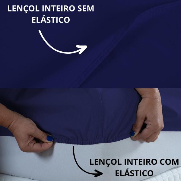 Imagem de Conjunto de Lençol 400 Fios Queen 30cm Altura Toque Macio 4 Peças Liso