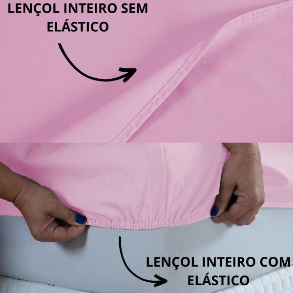 Imagem de Conjunto de Lençol 400 Fios Queen 30cm Altura Toque Macio 4 Peças Liso