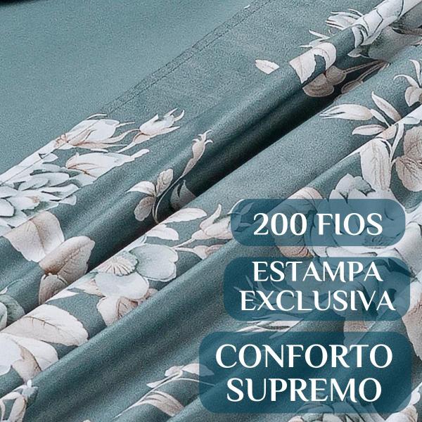 Imagem de Conjunto De Lencol Casal Queen Size Nyla 200 Fios 04 Pçs Toque Super Macio Avere