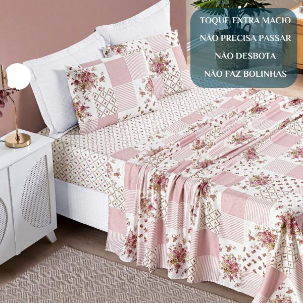 Imagem de Conjunto De Lencol Queen Size Florença 200 Fios Estampado Super Elegante